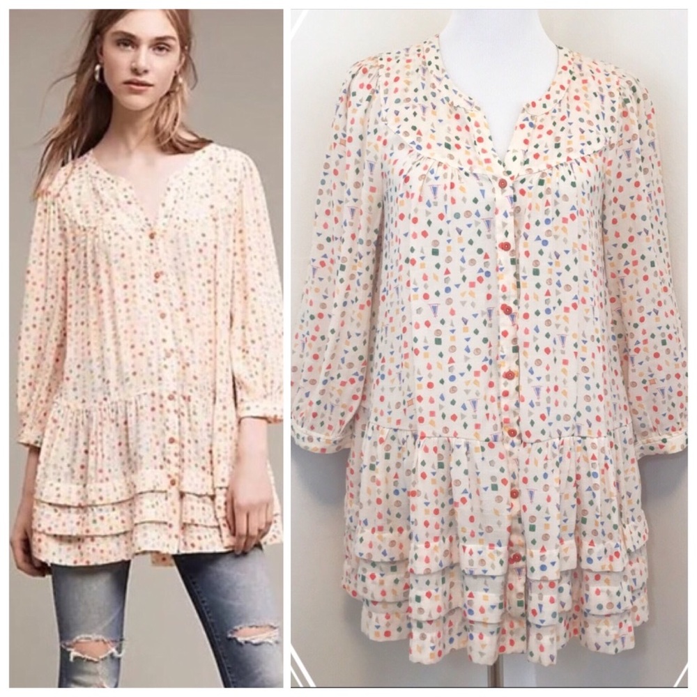 Anthropologie Maeve Paccia Shape Print Tun…